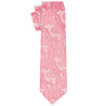 Tickle Me Pink on White Paisley Tie - Tie, bowtie, pocket square  | Kissties