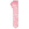 Tickle Me Pink on White Paisley Tie - Tie, bowtie, pocket square  | Kissties