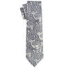 Charcoal on White Paisley Tie - Tie, bowtie, pocket square  | Kissties