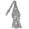 Charcoal on White Paisley Bowtie - Tie, bowtie, pocket square  | Kissties