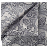 Charcoal on White Paisley Pocket Square - Tie, bowtie, pocket square  | Kissties