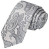 Charcoal on White Paisley Tie - Tie, bowtie, pocket square  | Kissties