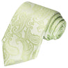 Tea Green on White Paisley Tie - Tie, bowtie, pocket square  | Kissties