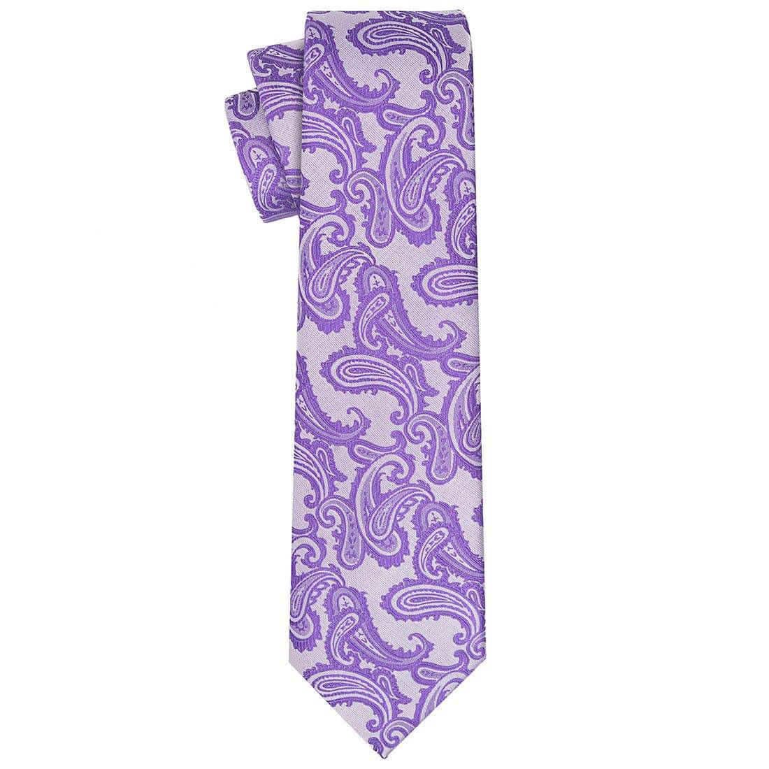 Vivid Violet on Silver Paisley Tie - Tie, bowtie, pocket square  | Kissties