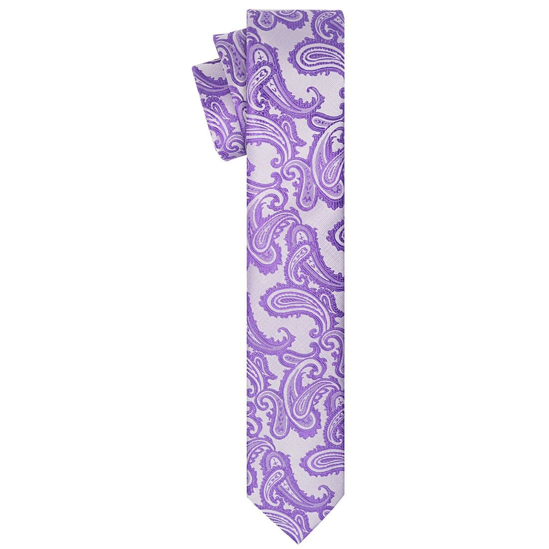 Vivid Violet on Silver Paisley Tie - Tie, bowtie, pocket square  | Kissties