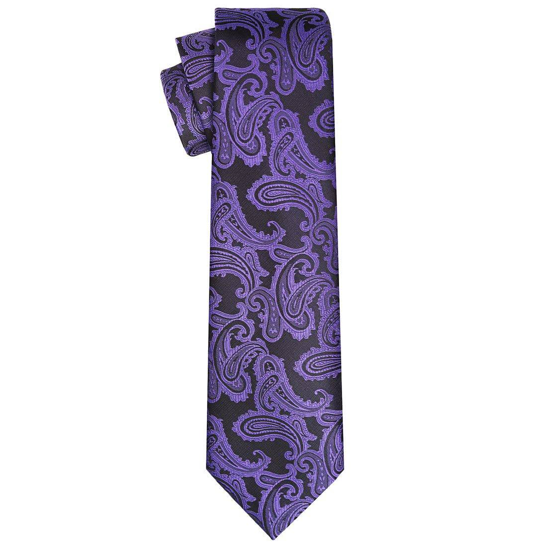 Indigo on Black Paisley Tie - Tie, bowtie, pocket square  | Kissties