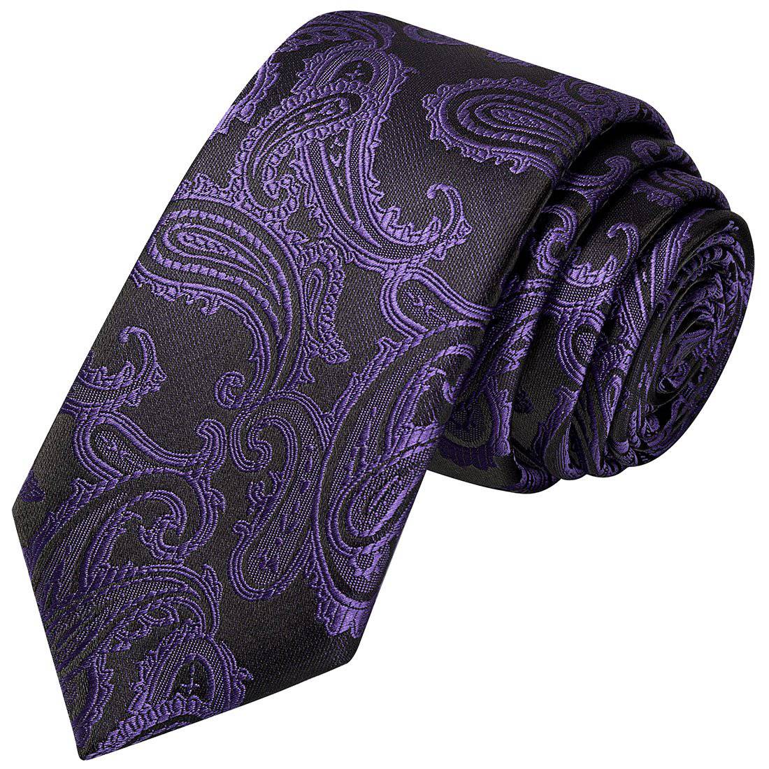 Indigo on Black Paisley Tie - Tie, bowtie, pocket square  | Kissties