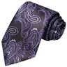 Electric Indigo-bordered White on Black Paisley Tie - Tie, bowtie, pocket square  | Kissties