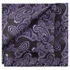 Electric Indigo-bordered White on Black Paisley Pocket Square - Tie, bowtie, pocket square  | Kissties