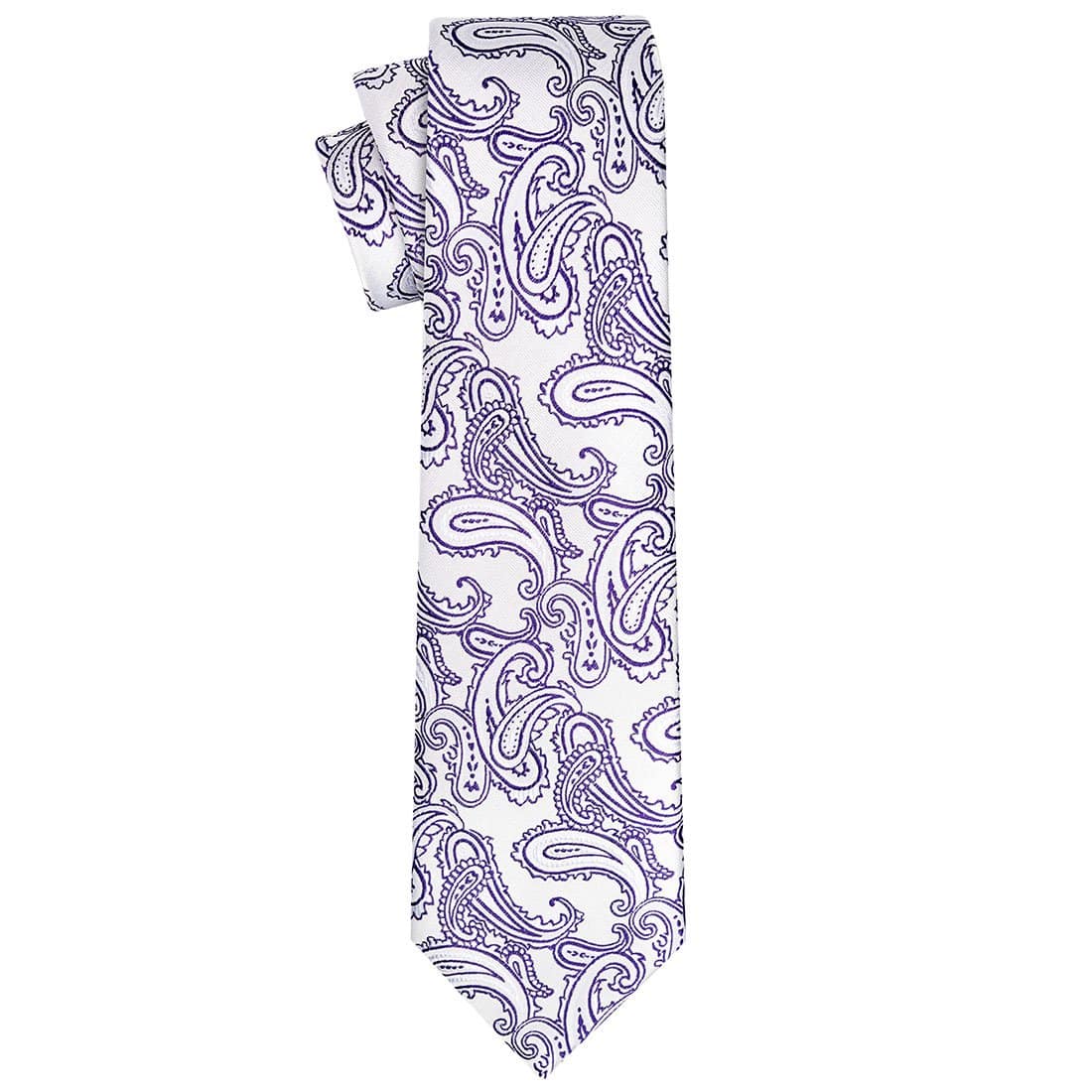 Amethyst on Silver Paisley Tie - Tie, bowtie, pocket square  | Kissties