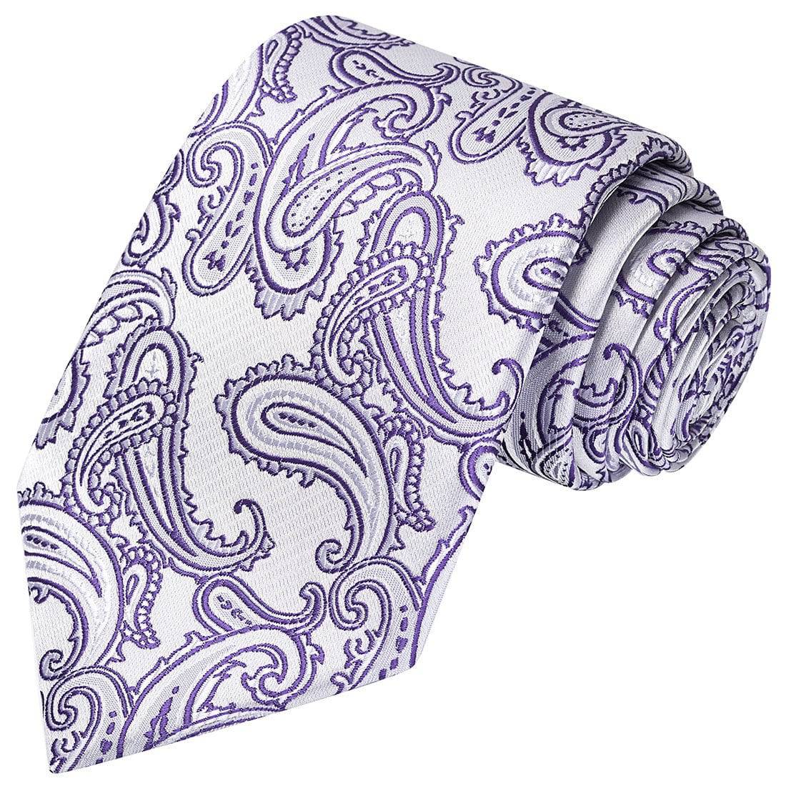 Amethyst on Silver Paisley Tie - Tie, bowtie, pocket square  | Kissties