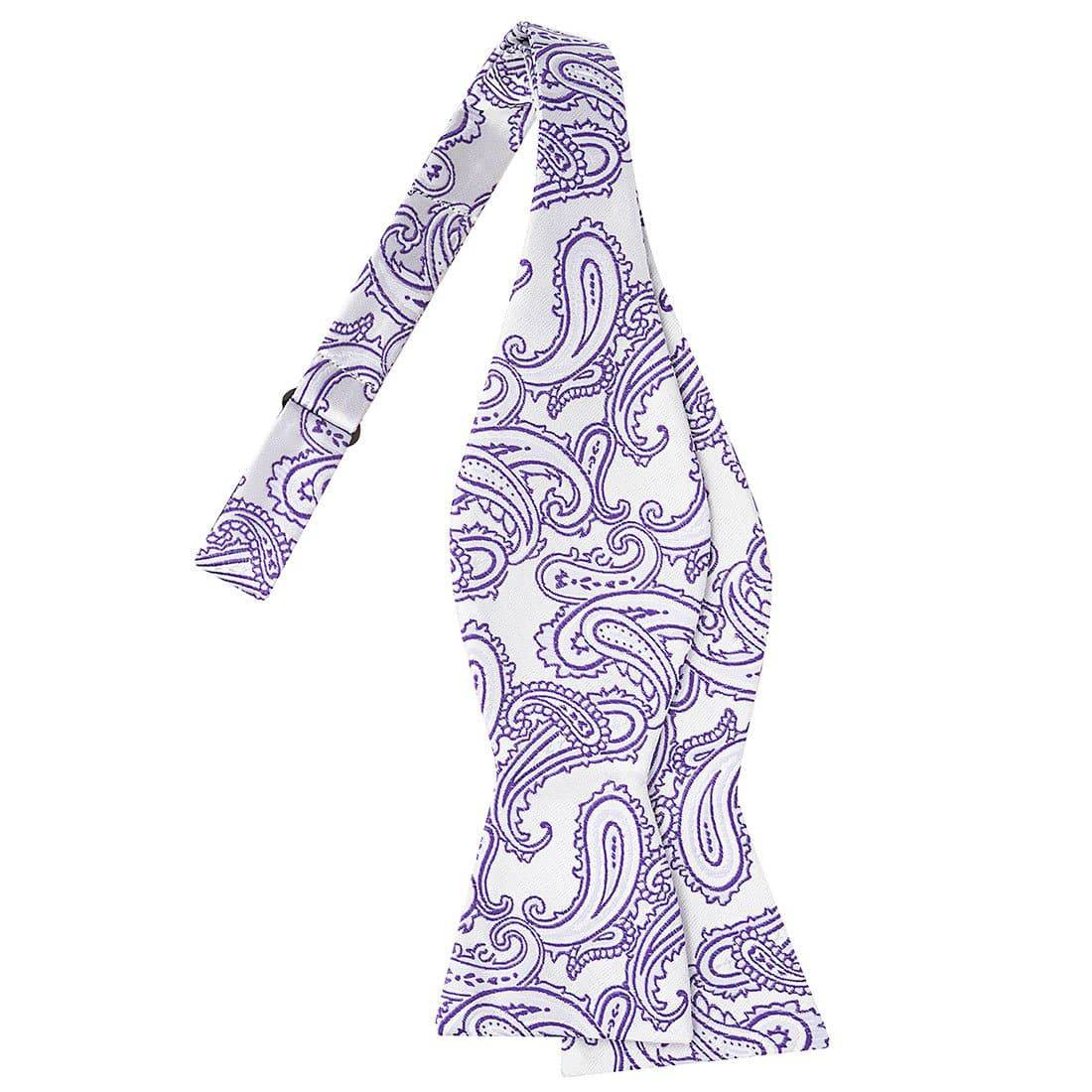 Amethyst on Silver Paisley Bowtie - Tie, bowtie, pocket square  | Kissties