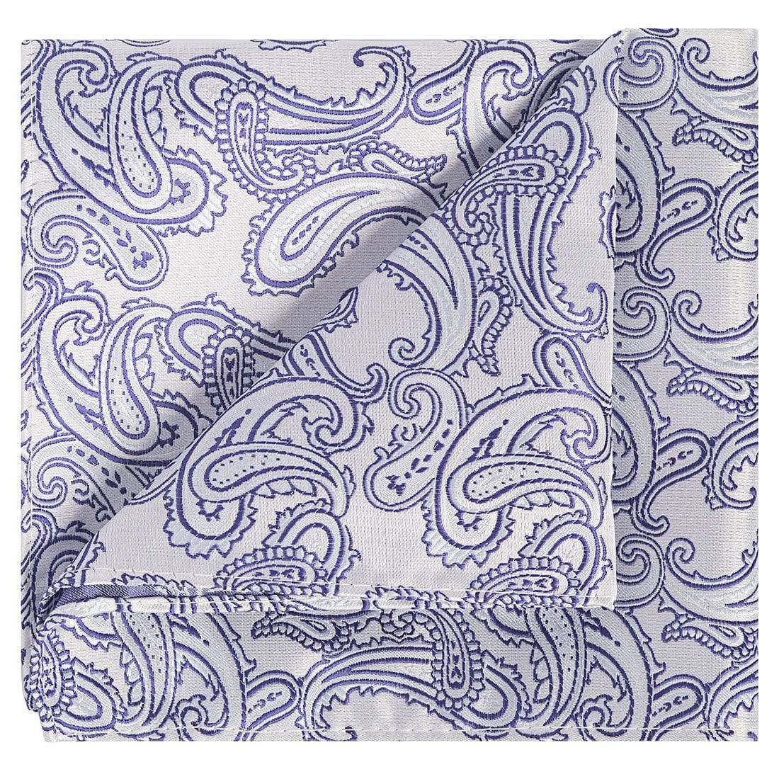 Amethyst on Silver Paisley Pocket Square - Tie, bowtie, pocket square  | Kissties