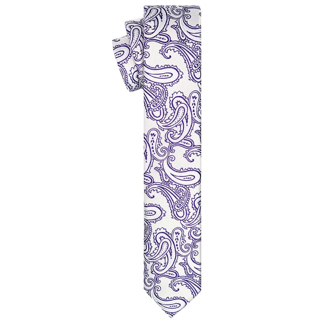 Amethyst on Silver Paisley Tie - Tie, bowtie, pocket square  | Kissties