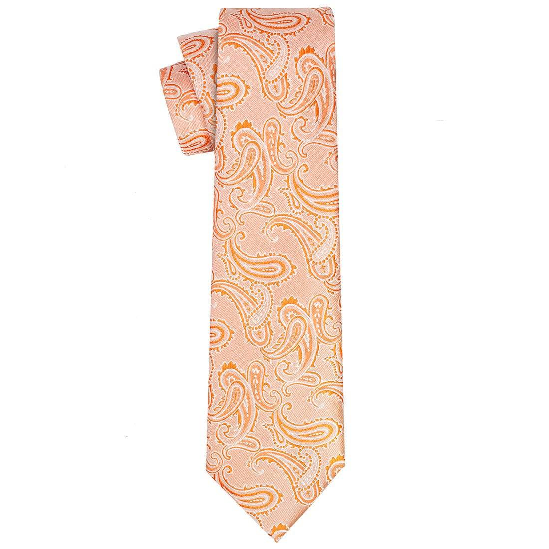 PEACH PAISLEY TIE - Tie, bowtie, pocket square  | Kissties