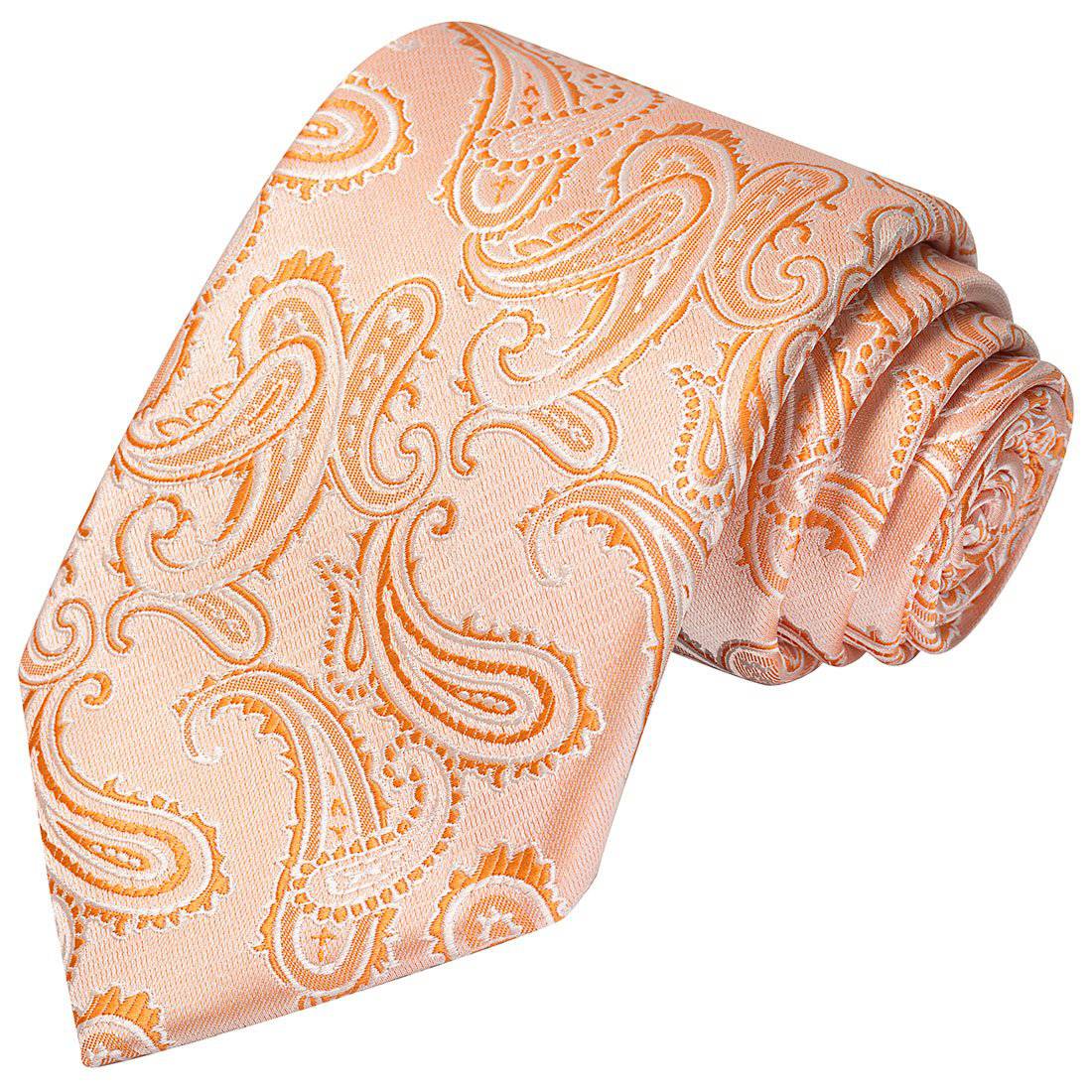 PEACH PAISLEY TIE - Tie, bowtie, pocket square  | Kissties