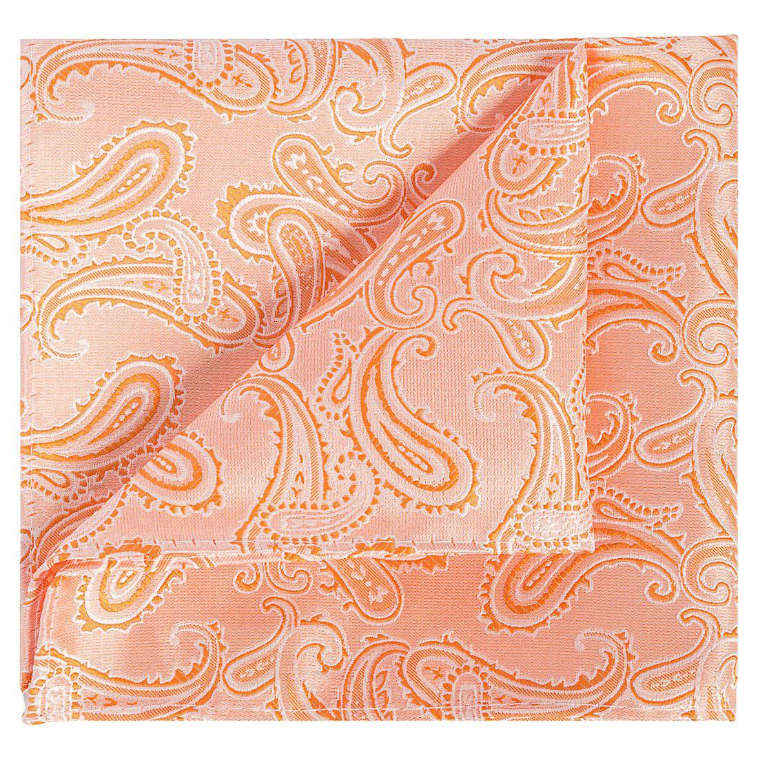 PEACH PAISLEY POCKET SQUARE - Tie, bowtie, pocket square  | Kissties