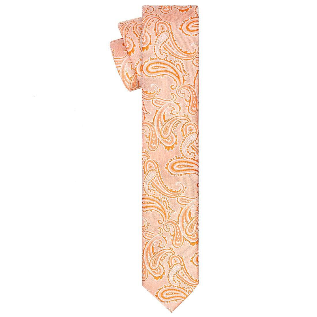 PEACH PAISLEY TIE - Tie, bowtie, pocket square  | Kissties