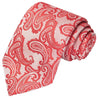 Persian Red on Silver Paisley Tie - Tie, bowtie, pocket square  | Kissties