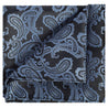 Steel Blue on Black Paisley Pocket Square - Tie, bowtie, pocket square  | Kissties