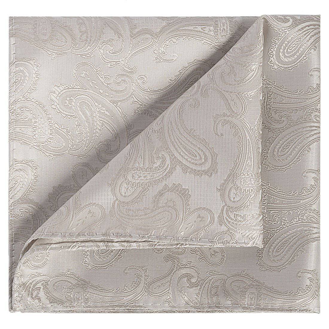 Ivory Paisley Pocket Square - Tie, bowtie, pocket square  | Kissties