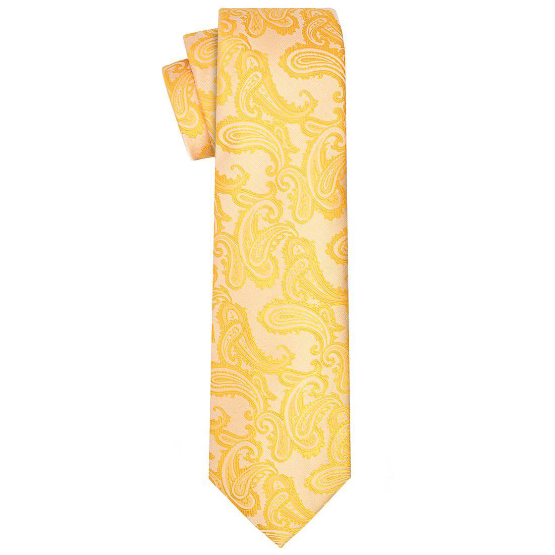 Gold Paisley Tie - Tie, bowtie, pocket square  | Kissties