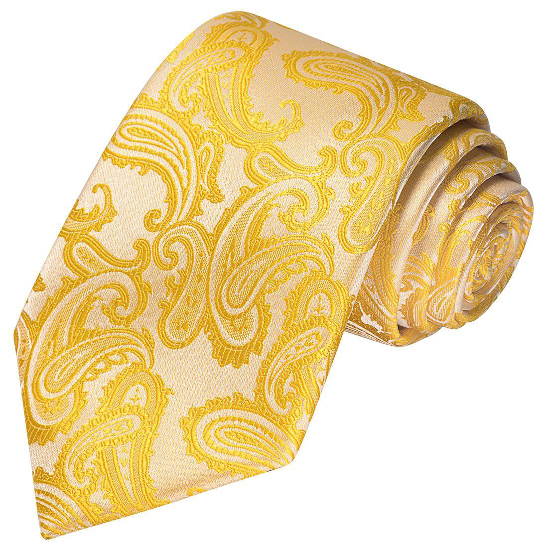 Gold Paisley Tie - Tie, bowtie, pocket square  | Kissties