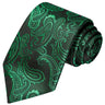 Seafoam Green on Black Paisley Tie - Tie, bowtie, pocket square  | Kissties