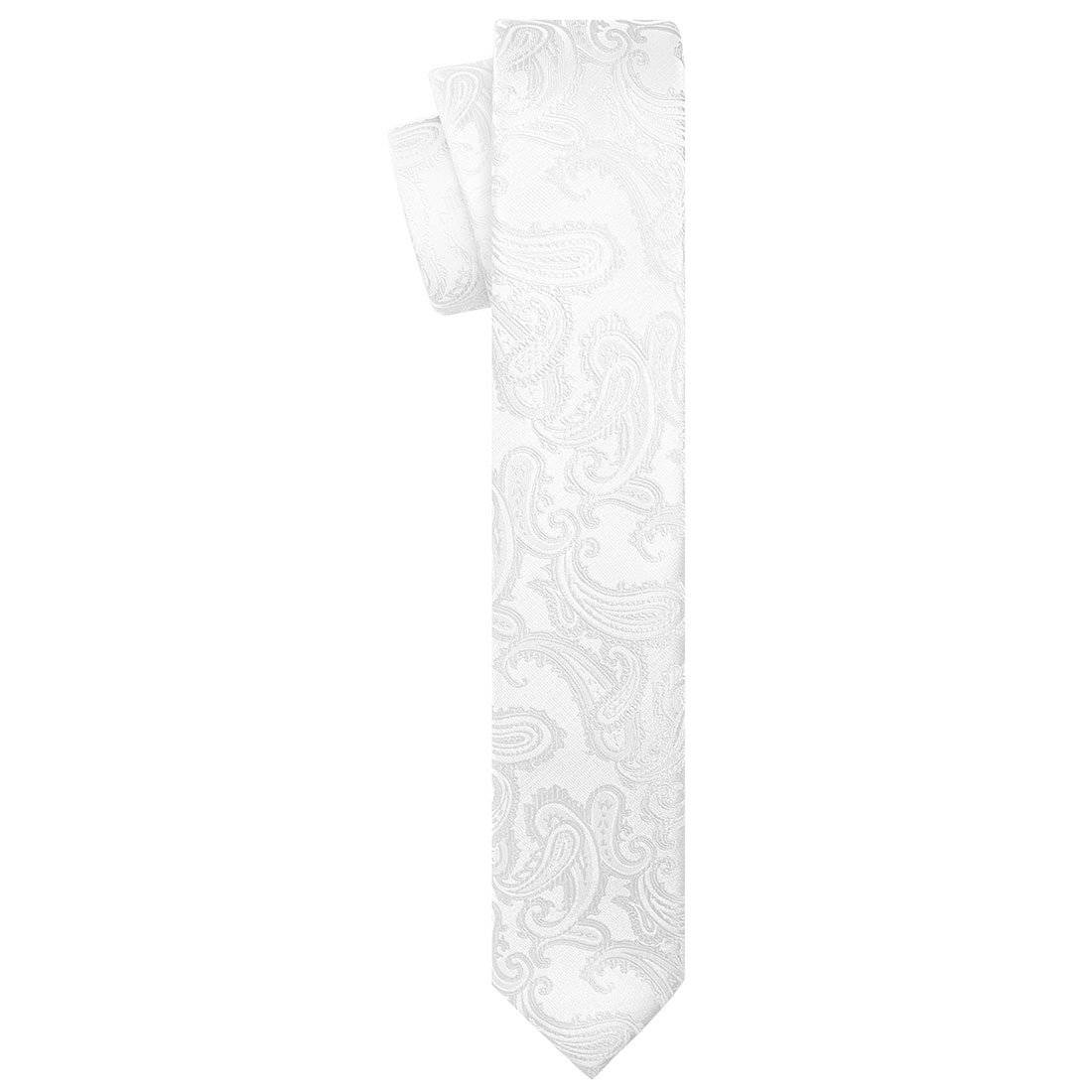 White Paisley Tie - Tie, bowtie, pocket square  | Kissties