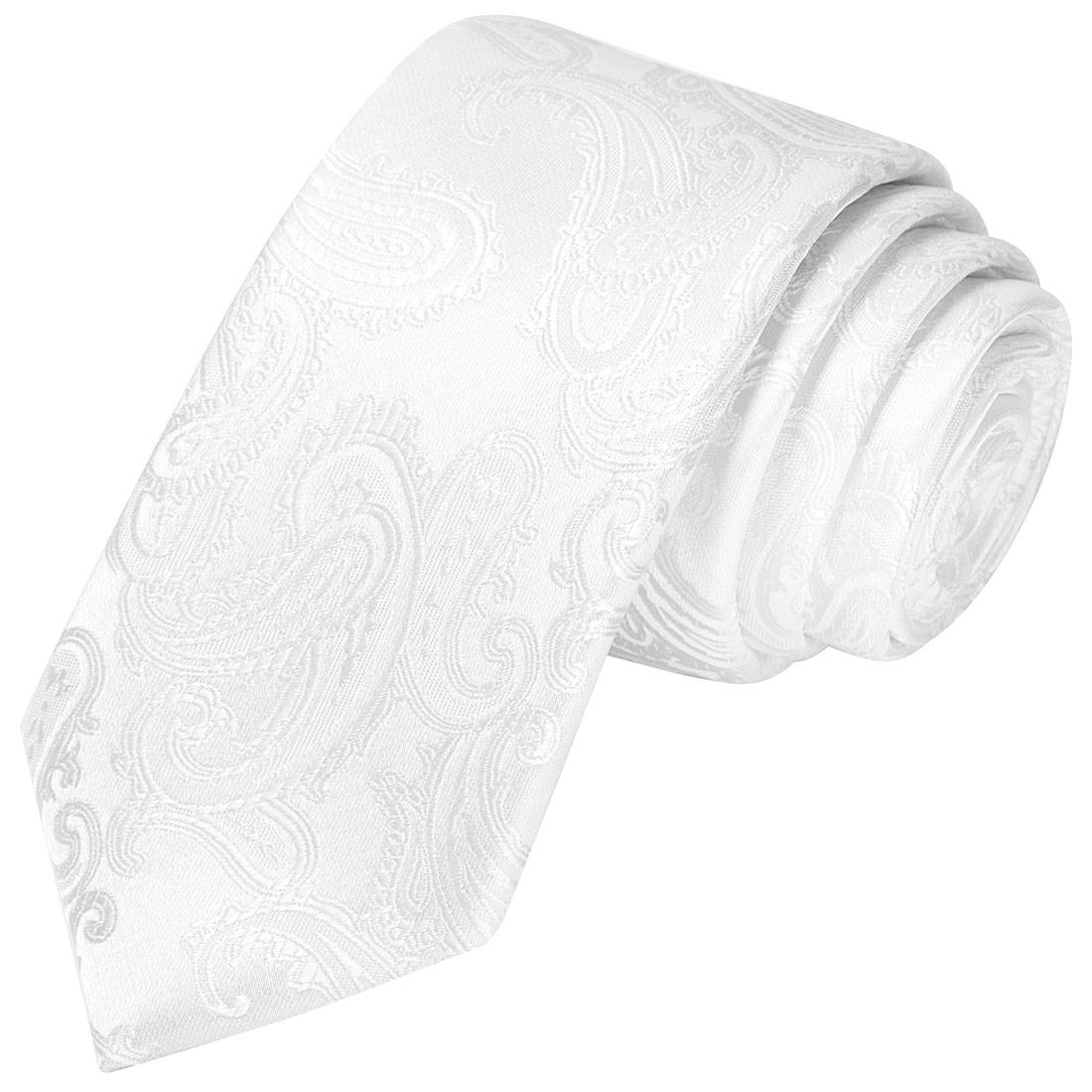 White Paisley Tie - Tie, bowtie, pocket square  | Kissties