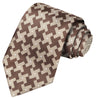 Sepia-Tan Rotating Cross Checkered Tie - Tie, bowtie, pocket square  | Kissties