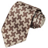 Sepia-Tan Rotating Cross Checkered Tie - Tie, bowtie, pocket square  | Kissties