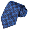 Cobalt-Space Blue Rotating Cross Checkered Tie - Tie, bowtie, pocket square  | Kissties