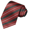 White on Red Chevron-Black Stripe Tie - Tie, bowtie, pocket square  | Kissties