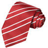 Zigzag Red-White-Red Stripe Tie - Tie, bowtie, pocket square  | Kissties