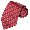 Crimson-White-Maroon Striped Tie - Tie, bowtie, pocket square  | Kissties