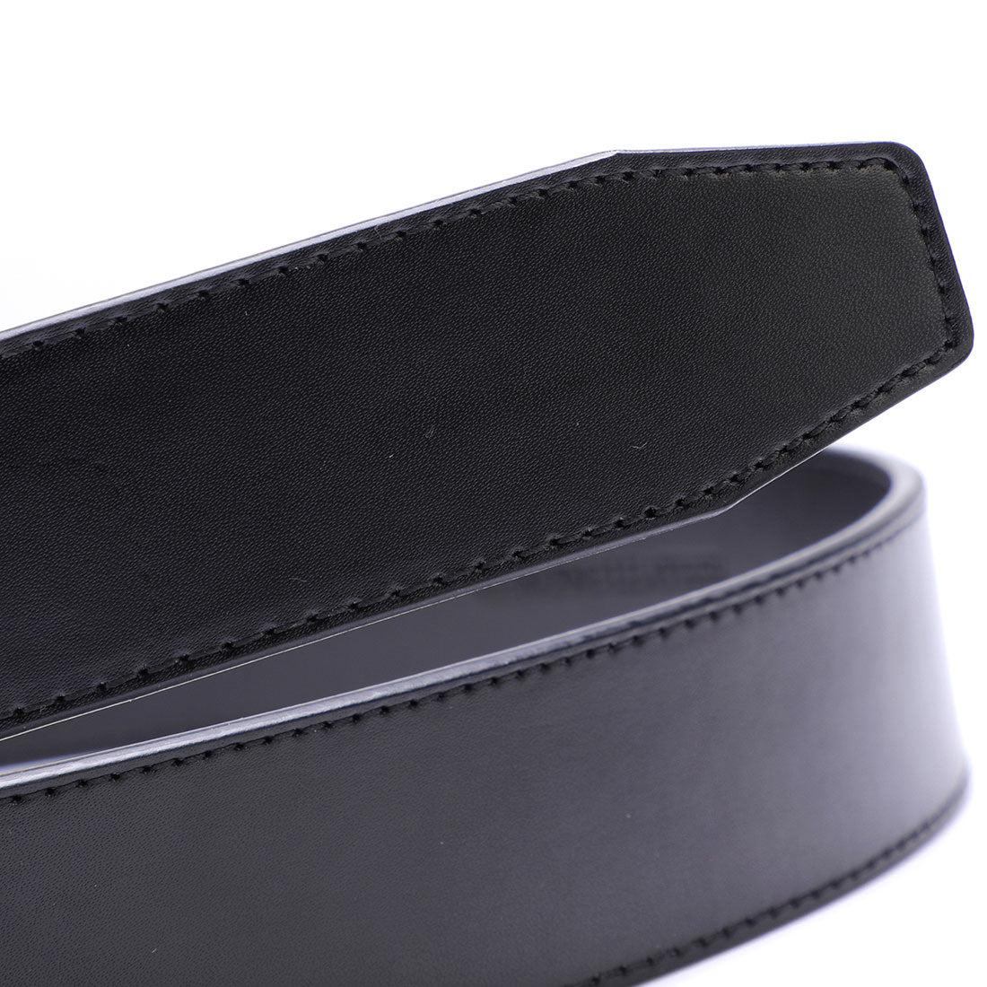 Genuine Solid Leather Micro-Ratchet Belt | Steel Black Buckle | Black Strap - Tie, bowtie, pocket square  | Kissties