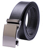 Genuine Solid Leather Micro-Ratchet Belt | Steel Silver Buckle | Black Strap - Tie, bowtie, pocket square  | Kissties