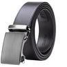 Genuine Solid Leather Micro-Ratchet Belt | Steel Black Buckle | Black Strap - Tie, bowtie, pocket square  | Kissties