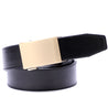 Genuine Solid Leather Micro-Ratchet Belt | Steel Gold Buckle | Black Strap - Tie, bowtie, pocket square  | Kissties