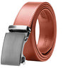 Genuine Solid Leather Micro-Ratchet Belt | Steel Black Buckle | Tan Strap - Tie, bowtie, pocket square  | Kissties