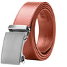 Genuine Solid Leather Micro-Ratchet Belt | Steel Silver Buckle | Tan Strap - Tie, bowtie, pocket square  | Kissties