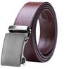 Genuine Solid Leather Micro-Ratchet Belt | Steel Black Buckle | Brown Strap - Tie, bowtie, pocket square  | Kissties