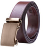 Genuine Solid Leather Micro-Ratchet Belt | Steel Brass Buckle | Brown Strap - Tie, bowtie, pocket square  | Kissties