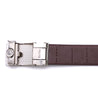 Genuine Solid Leather Micro-Ratchet Belt | Steel Silver Buckle | Brown Strap - Tie, bowtie, pocket square  | Kissties