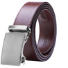 Genuine Solid Leather Micro-Ratchet Belt | Steel Silver Buckle | Brown Strap - Tie, bowtie, pocket square  | Kissties