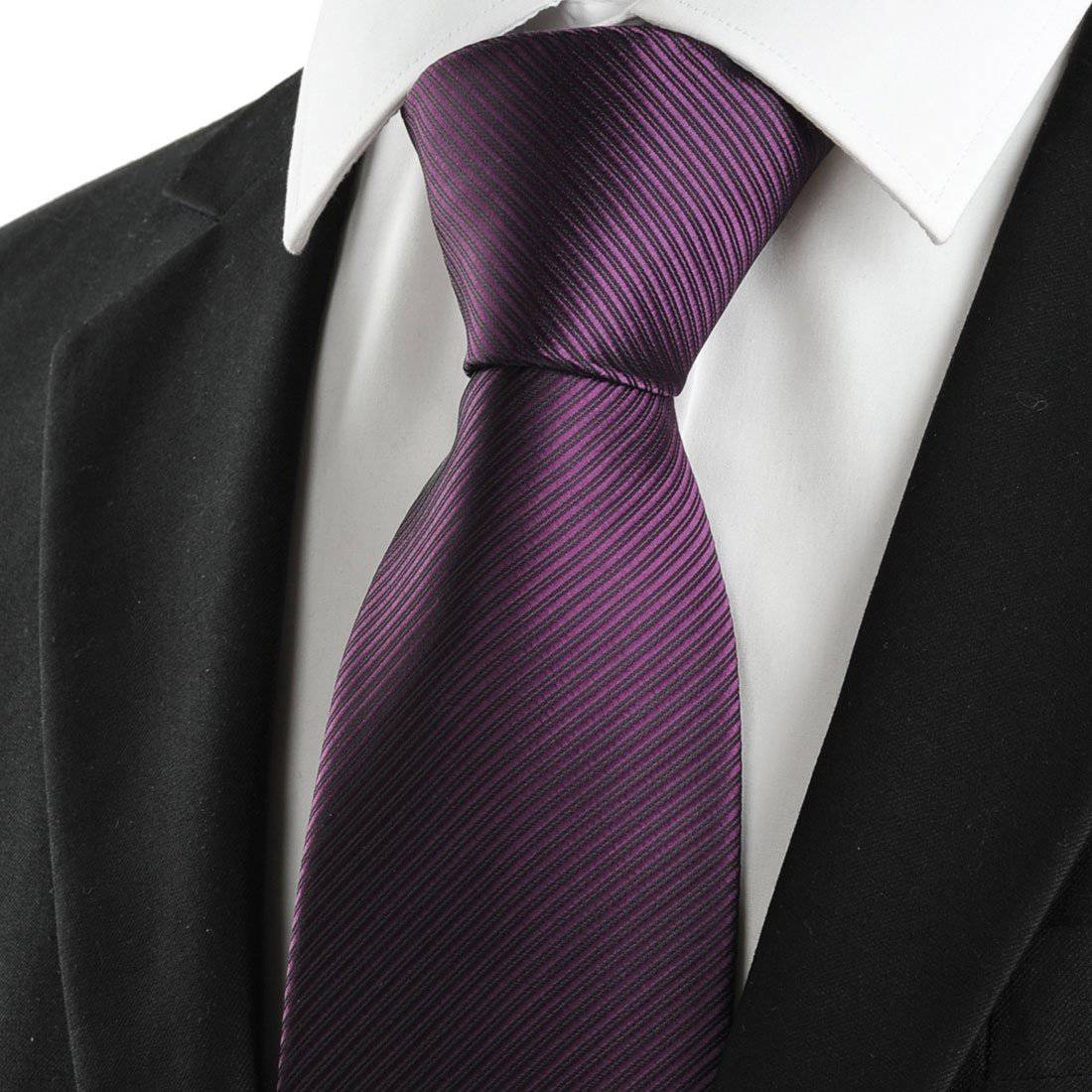 Blackberry Striped Tie - Tie, bowtie, pocket square  | Kissties
